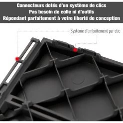 Outsunny Caillebotis - Dalles Terrasse - Lot De 9 - Emboîtables, Installation Très Simple - Petits Carreaux Composite Plastique Imitation Bois Noir -Outsunny Soldes Magasin 24060723 4