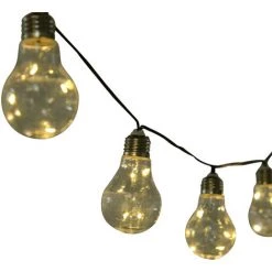 Outsunny Guirlandes Lumineuses Solaires Extérieures - Lot De 2 Pièces - Total 20 Ampoules LED Blanc Chaud - Longueur Totale 7,6 M - Norme IP44