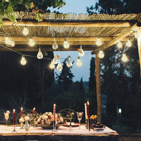 Outsunny Guirlandes Lumineuses Solaires Extérieures - Lot De 2 Pièces - Total 20 Ampoules LED Blanc Chaud - Longueur Totale 7,6 M - Norme IP44 7 Outsunny Guirlandes Lumineuses Solaires Extérieures - Lot De 2 Pièces - Total 20 Ampoules LED Blanc Chaud - Longueur Totale 7,6 M - Norme IP44 – Image 5