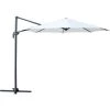 Outsunny Parasol Déporté Octogonal Inclinable Manivelle Avec Pied En Acier Ø 2,94 X 2,48H M Blanc - Blanc -Outsunny Soldes Magasin 25007492 1