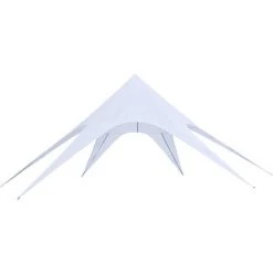 Outsunny Tente De Jardin XXL En étoile Bâche Anti-pluie Voile D'ombrage Toile De Camping 10L X 10l X 4H M Polyester Haute Densité 210D Imperméable Blanc