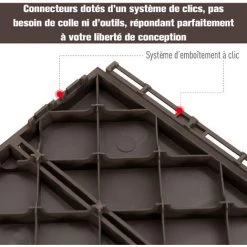 Outsunny Caillebotis - Dalles Terrasse - Lot De 9 - Emboîtables, Installation Très Simple - Petits Carreaux Composite Plastique Imitation Bois Chocolat - Marron -Outsunny Soldes Magasin 25008167 4