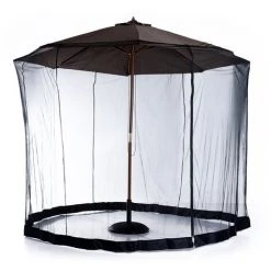 Outsunny Moustiquaire Cylindrique Pour Parasol 3 M Diamètre Avec Fermeture éclair Et Lestage Noir - Noir