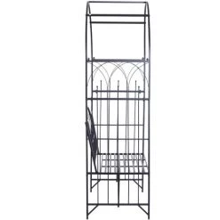 Outsunny Arche à Rosiers Banc De Jardin 2 Places 2 En 1 Dim. 115L X 59l X 203H Cm Métal époxy Noir - Noir -Outsunny Soldes Magasin 25008253 5