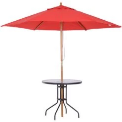 Outsunny Table Ronde Bistro De Jardin Dim. Ø 80 X 72H Cm Espace Installation Parasol Acier époxy Noir Plateau Verre Trempé - Noir 10 Outsunny Table Ronde Bistro De Jardin Dim. Ø 80 X 72H Cm Espace Installation Parasol Acier époxy Noir Plateau Verre Trempé - Noir -Outsunny Soldes Magasin 25008265 4