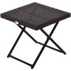 Outsunny Table Basse Pliable De Jardin Style Cosy Chic Dim. 40L X 40l X 40H Cm Métal époxy Résine Tressée Imitation Rotin Marron -Outsunny Soldes Magasin 25008324 1