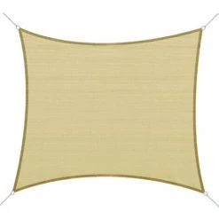 Outsunny Voile D'ombrage Carré 3 X 3 M Polyéthylène Haute Densité Résistant Aux UV Coloris Sable - Beige