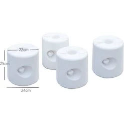 Outsunny Lot De 4 Poids De Lestage Cylindrique Pour Tonnelle Barnum Tente Dim. Ø 22 / Ø 24 X 25H Cm Polyéthylène Blanc -Outsunny Soldes Magasin 25009008 3