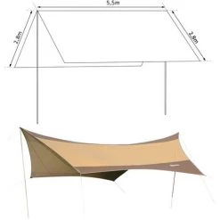 Outsunny Bâche Anti-pluie Voile D'ombrage Toile De Camping 5,6L X 5,5l M Polyester Haute Densité 190T Imperméable Marron Doré 9 Outsunny Bâche Anti-pluie Voile D'ombrage Toile De Camping 5,6L X 5,5l M Polyester Haute Densité 190T Imperméable Marron Doré -Outsunny Soldes Magasin 25009021 3