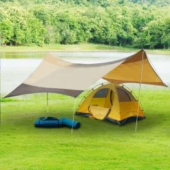 Outsunny Bâche Anti-pluie Voile D'ombrage Toile De Camping 5,6L X 5,5l M Polyester Haute Densité 190T Imperméable Marron Doré 10 Outsunny Bâche Anti-pluie Voile D'ombrage Toile De Camping 5,6L X 5,5l M Polyester Haute Densité 190T Imperméable Marron Doré -Outsunny Soldes Magasin 25009021 4