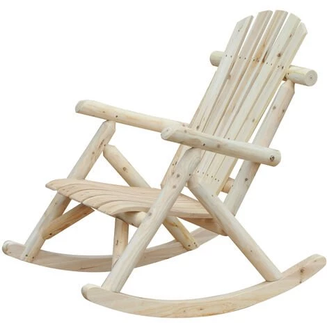 Outsunny Fauteuil De Jardin Adirondack à Bascule Rocking Chair Style Néo-rétro Assise Dossier Ergonomique Bois Naturel De Pin - Marron 3 Outsunny Fauteuil De Jardin Adirondack à Bascule Rocking Chair Style Néo-rétro Assise Dossier Ergonomique Bois Naturel De Pin - Marron