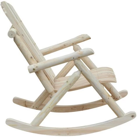 Outsunny Fauteuil De Jardin Adirondack à Bascule Rocking Chair Style Néo-rétro Assise Dossier Ergonomique Bois Naturel De Pin - Marron 7 Outsunny Fauteuil De Jardin Adirondack à Bascule Rocking Chair Style Néo-rétro Assise Dossier Ergonomique Bois Naturel De Pin - Marron – Image 5