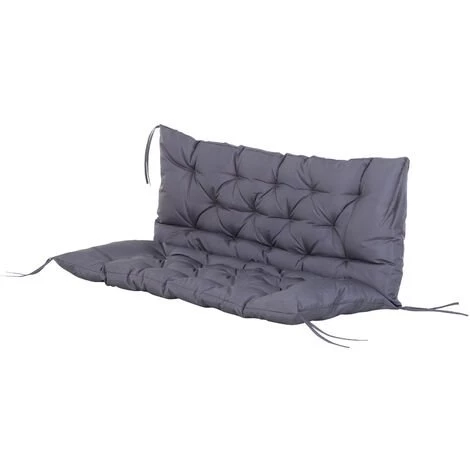 Outsunny Coussin Matelas Assise Dossier Pour Banc De Jardin Balancelle Canapé 2 Places Grand Confort 120 X 110 X 12 Cm Gris - Gris 3 Outsunny Coussin Matelas Assise Dossier Pour Banc De Jardin Balancelle Canapé 2 Places Grand Confort 120 X 110 X 12 Cm Gris - Gris
