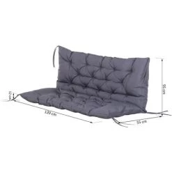 Outsunny Coussin Matelas Assise Dossier Pour Banc De Jardin Balancelle Canapé 2 Places Grand Confort 120 X 110 X 12 Cm Gris - Gris 9 Outsunny Coussin Matelas Assise Dossier Pour Banc De Jardin Balancelle Canapé 2 Places Grand Confort 120 X 110 X 12 Cm Gris - Gris -Outsunny Soldes Magasin 25009097 3