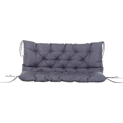 Outsunny Coussin Matelas Assise Dossier Pour Banc De Jardin Balancelle Canapé 2 Places Grand Confort 120 X 110 X 12 Cm Gris - Gris 6 Outsunny Coussin Matelas Assise Dossier Pour Banc De Jardin Balancelle Canapé 2 Places Grand Confort 120 X 110 X 12 Cm Gris - Gris – Image 4