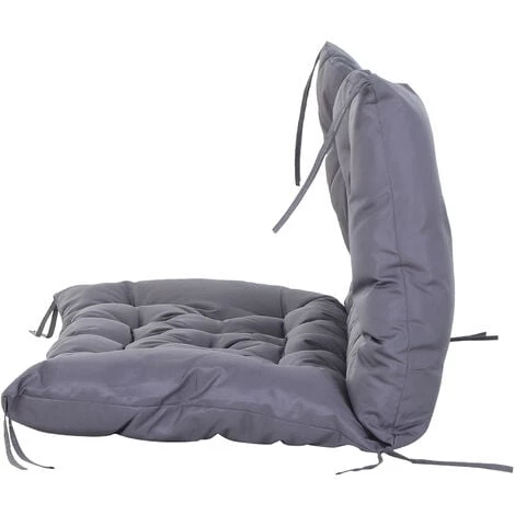 Outsunny Coussin Matelas Assise Dossier Pour Banc De Jardin Balancelle Canapé 2 Places Grand Confort 120 X 110 X 12 Cm Gris - Gris 7 Outsunny Coussin Matelas Assise Dossier Pour Banc De Jardin Balancelle Canapé 2 Places Grand Confort 120 X 110 X 12 Cm Gris - Gris – Image 5