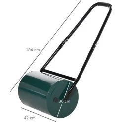 Outsunny Rouleau à Gazon De Jardin Robuste Grande Capacité 30 L Dim. 104L X 42l X 30H Cm Vert -Outsunny Soldes Magasin 2672687 3