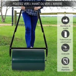 Outsunny Rouleau à Gazon De Jardin Robuste Grande Capacité 30 L Dim. 104L X 42l X 30H Cm Vert -Outsunny Soldes Magasin 2672687 4