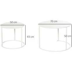 Outsunny Lot De 2 Tables Basses Rondes Gigognes Empilables De Jardin Métal époxy Blanc 8 Outsunny Lot De 2 Tables Basses Rondes Gigognes Empilables De Jardin Métal époxy Blanc -Outsunny Soldes Magasin 27825537 3