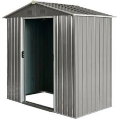 Outsunny Abri De Jardin - Remise Pour Outils - Cabanon Porte Verrouillable - Dim. 194L X 110l X 184H Cm - Tôle D'acier Gris