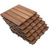 Outsunny Dalles Terrasse - Caillebotis - Lot De 27 Pcs, Surface Max. 2,5 M²- Emboîtables, Installation Très Simple - Carreaux Bois Sapin Teinté Brun - Brun -Outsunny Soldes Magasin 28185956 1