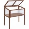 Outsunny Mini Serre Sur Pieds Dim. 90L X 50l X 93H Cm Toit Ouvrable Panneaux De Polycarbonate Bois Sapin Traité -Outsunny Soldes Magasin 28189137 1