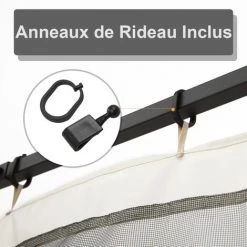 Outsunny Moustiquaires Pour Tonnelle Barnum Pavillon De Jardin 3 X 3 M - Lot De 4 Moustiquaires Zippées + Crochets D'attaches - Polyester Nylon - Noir -Outsunny Soldes Magasin 28256688 5