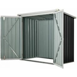 Outsunny Abri De Jardin - Remise Pour Outils - Abri Vélo - Abri Poubelle - 2 Portes Verrouillables - Dim. 147L X 86l X 134H Cm - Tôle D'acier Noir Blanc - Noir -Outsunny Soldes Magasin 28278734 4