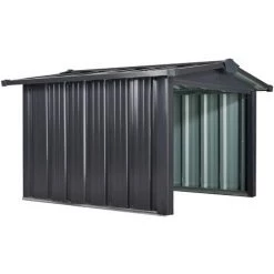 Outsunny Abri De Jardin Pour Tondeuse à Gazon Robot-tondeuse - Garage Tondeuse Robot - Tôle Acier Noir