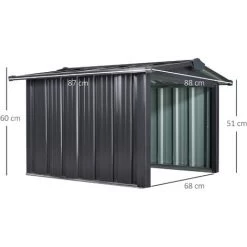 Outsunny Abri De Jardin Pour Tondeuse à Gazon Robot-tondeuse - Garage Tondeuse Robot - Tôle Acier Noir -Outsunny Soldes Magasin 28278739 3