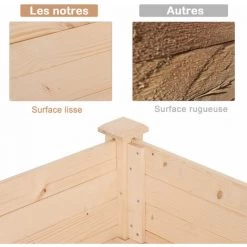 Outsunny Jardinière Sur Pieds Potager Dim. 122L X 56l X 76H Cm Inserts D'irrigation + Feutre De Drainage Inclus Bois Massif Sapin - Beige -Outsunny Soldes Magasin 28503721 4