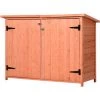 Outsunny Armoire De Jardin Sur Pied Double Porte étagère Et Toit Bitumé Relevable Dim. 128L X 50l X 90H Cm Bois Sapin Pré-huilé -Outsunny Soldes Magasin 28603470 1