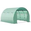 Outsunny Bâche De Rechange Serre Tunnel 9 M², Bâche Dim. 3L X 3l X 2H M PE Anti-UV Imperméable 6 Fenêtres + Porte Enroulable Zippée Vert -Outsunny Soldes Magasin 28909926 1