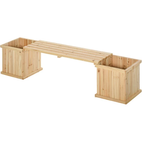 Outsunny Banc De Jardin Jardinière Double 2 En 1 - Inserts D'irrigation + Feutre Drainage Inclus - Bois Sapin Pré-huilé 3 Outsunny Banc De Jardin Jardinière Double 2 En 1 - Inserts D'irrigation + Feutre Drainage Inclus - Bois Sapin Pré-huilé