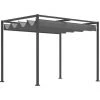Outsunny Pergola Rétractable 2,98L X 2,13l X 2,22H M Structure Métal époxy Anticorrosion Toile Polyester Haute Densité 180 G/m² Incluse Gris -Outsunny Soldes Magasin 28910102 1