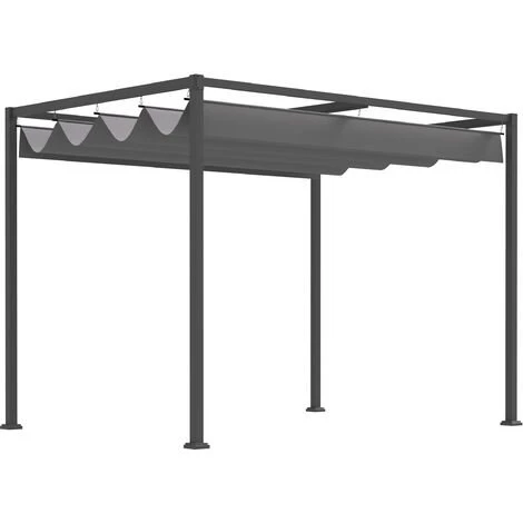 Outsunny Pergola Rétractable 2,98L X 2,13l X 2,22H M Structure Métal époxy Anticorrosion Toile Polyester Haute Densité 180 G/m² Incluse Gris 3 Outsunny Pergola Rétractable 2,98L X 2,13l X 2,22H M Structure Métal époxy Anticorrosion Toile Polyester Haute Densité 180 G/m² Incluse Gris