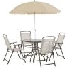 Outsunny Ensemble Salon De Jardin 6 Pcs - Table Ronde + 4 Chaises Pliables + Parasol - Acier époxy Café Textilène Polyester Beige 2 Outsunny Ensemble Salon De Jardin 6 Pcs - Table Ronde + 4 Chaises Pliables + Parasol - Acier époxy Café Textilène Polyester Beige -Outsunny Soldes Magasin 29063474 1
