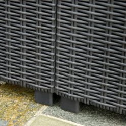 Outsunny Ensemble Salon De Jardin 2 Pièces Canapé 3 Places + Pouf 7 Coussins Déhoussables Inclus PP Imitation Rotin Tressé Gris -Outsunny Soldes Magasin 29092386 5