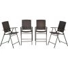 Outsunny Tabourets De Bar Pliable Style Colonial - Lot De 4 Tabourets De Bar - Repose-pied + Accoudoirs - Métal époxy Résine Tressée Chocolat - Marron -Outsunny Soldes Magasin 29109692 1