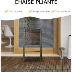 Outsunny Tabourets De Bar Pliable Style Colonial - Lot De 4 Tabourets De Bar - Repose-pied + Accoudoirs - Métal époxy Résine Tressée Chocolat - Marron 9 Outsunny Tabourets De Bar Pliable Style Colonial - Lot De 4 Tabourets De Bar - Repose-pied + Accoudoirs - Métal époxy Résine Tressée Chocolat - Marron -Outsunny Soldes Magasin 29109692 4