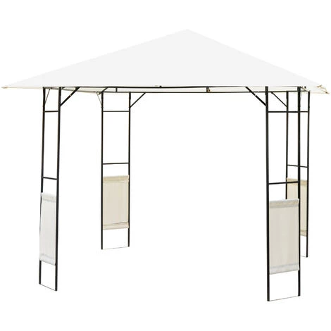 Outsunny Tonnelle Barnum Pavillon De Jardin Dim. 3L X 3l X 2,6H M Métal époxy Toile Polyester Haute Densité Crème 3 Outsunny Tonnelle Barnum Pavillon De Jardin Dim. 3L X 3l X 2,6H M Métal époxy Toile Polyester Haute Densité Crème