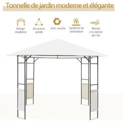 Outsunny Tonnelle Barnum Pavillon De Jardin Dim. 3L X 3l X 2,6H M Métal époxy Toile Polyester Haute Densité Crème 10 Outsunny Tonnelle Barnum Pavillon De Jardin Dim. 3L X 3l X 2,6H M Métal époxy Toile Polyester Haute Densité Crème -Outsunny Soldes Magasin 29167732 4