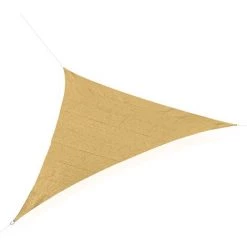 Outsunny Voile D'ombrage Triangulaire Grande Taille 5 X 5 X 5 M Polyéthylène Haute Densité Résistant Aux UV Sable