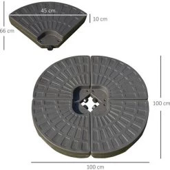 Outsunny Lot De 4 Poids De Lestage Pour Parasols Déportés Dim. Totales 100L X 100l X 10H Cm HDPE Café 9 Outsunny Lot De 4 Poids De Lestage Pour Parasols Déportés Dim. Totales 100L X 100l X 10H Cm HDPE Café -Outsunny Soldes Magasin 29216328 3