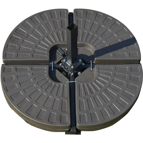 Outsunny Lot De 4 Poids De Lestage Pour Parasols Déportés Dim. Totales 100L X 100l X 10H Cm HDPE Café 6 Outsunny Lot De 4 Poids De Lestage Pour Parasols Déportés Dim. Totales 100L X 100l X 10H Cm HDPE Café – Image 4