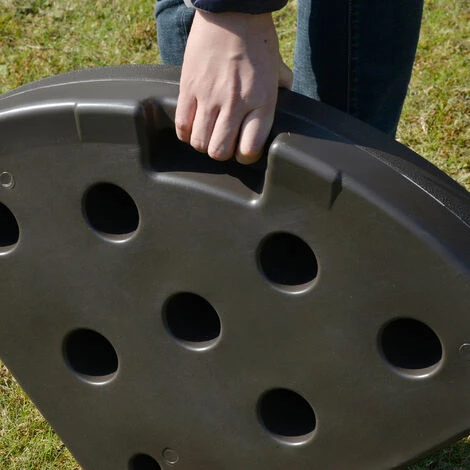 Outsunny Lot De 4 Poids De Lestage Pour Parasols Déportés Dim. Totales 100L X 100l X 10H Cm HDPE Café 7 Outsunny Lot De 4 Poids De Lestage Pour Parasols Déportés Dim. Totales 100L X 100l X 10H Cm HDPE Café – Image 5