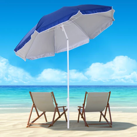 Outsunny Parasol Inclinable Octogonal De Plage Ø 150 Cm Tissu Polyester Haute Densité Anti-UV Mât Démontable Sac De Transport Inclus Bleu 4 Outsunny Parasol Inclinable Octogonal De Plage Ø 150 Cm Tissu Polyester Haute Densité Anti-UV Mât Démontable Sac De Transport Inclus Bleu – Image 2