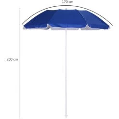 Outsunny Parasol Inclinable Octogonal De Plage Ø 150 Cm Tissu Polyester Haute Densité Anti-UV Mât Démontable Sac De Transport Inclus Bleu 9 Outsunny Parasol Inclinable Octogonal De Plage Ø 150 Cm Tissu Polyester Haute Densité Anti-UV Mât Démontable Sac De Transport Inclus Bleu -Outsunny Soldes Magasin 29361169 3