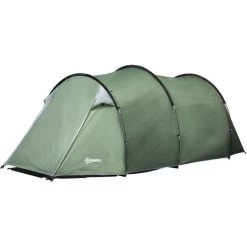 Outsunny Tente De Camping 2-3 Personnes Montage Facile 3 Portes Fenêtres Dim. 4,26L X 2,06l X 1,54H M Fibre Verre Polyester PE Vert -Outsunny Soldes Magasin 29361197 5