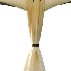 Outsunny Tonnelle Barnum Pavillon De Jardin Style Colonial Double Toit Toiles Latérales Amovibles 3,6L X 2,97l X 2,73H M Polyester Crème Café -Outsunny Soldes Magasin 29647620 5